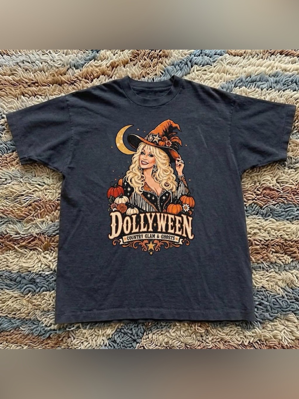 Vintage Black Dollyween Dolly Parton Music Country Graphic Tee